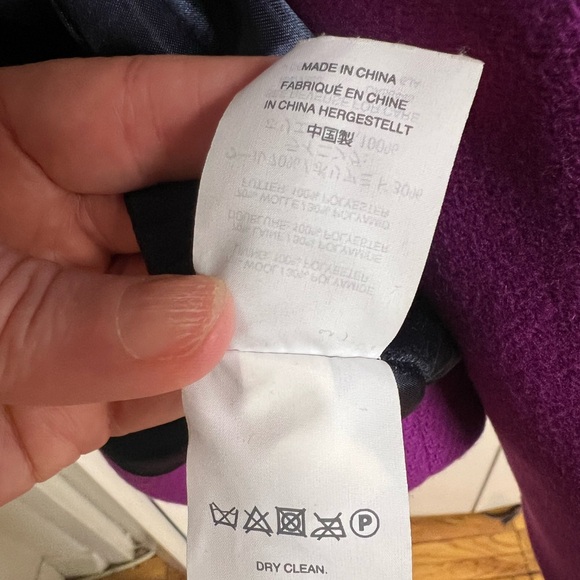J.Crew Cocoon Coat in Italian Stadium Cloth – Bright Plum Purple – Size 6 - Picture 15 of 16